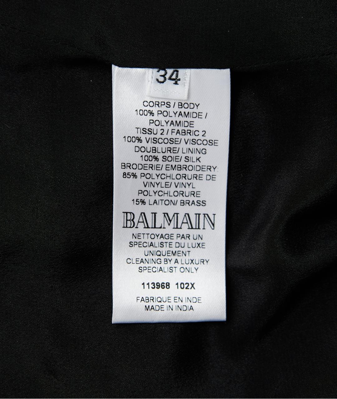 BALMAIN Серебряное полиамидовое вечернее платье, фото 4