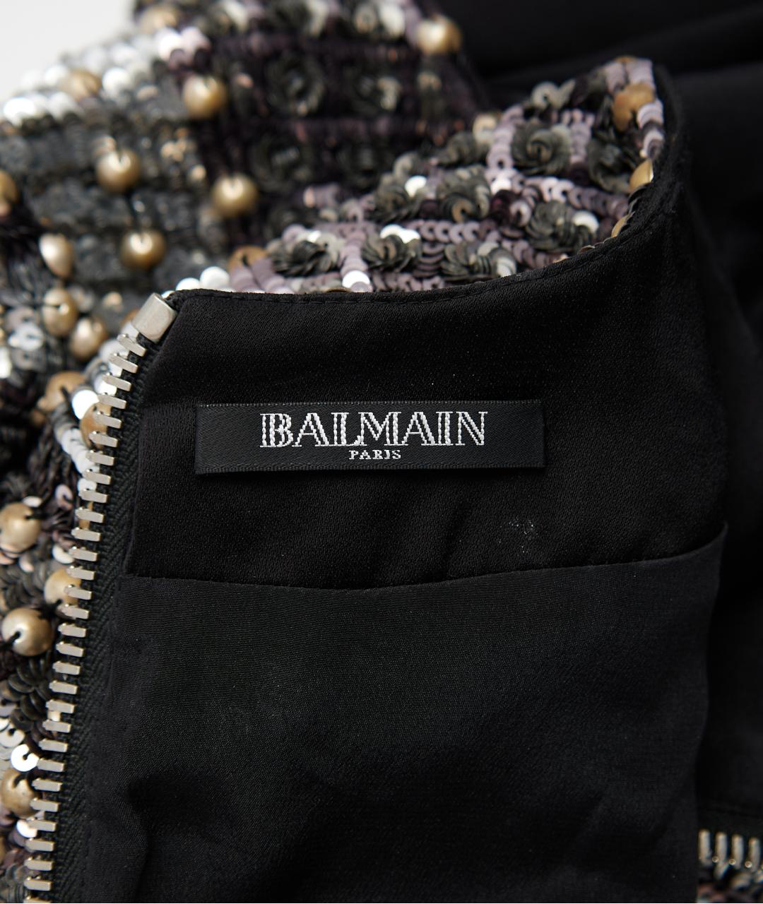 BALMAIN Серебряное полиамидовое вечернее платье, фото 3
