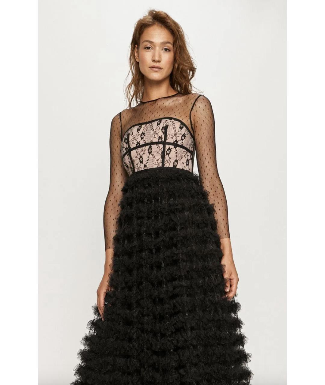 RED VALENTINO Черное полиэстеровое вечернее платье, фото 4