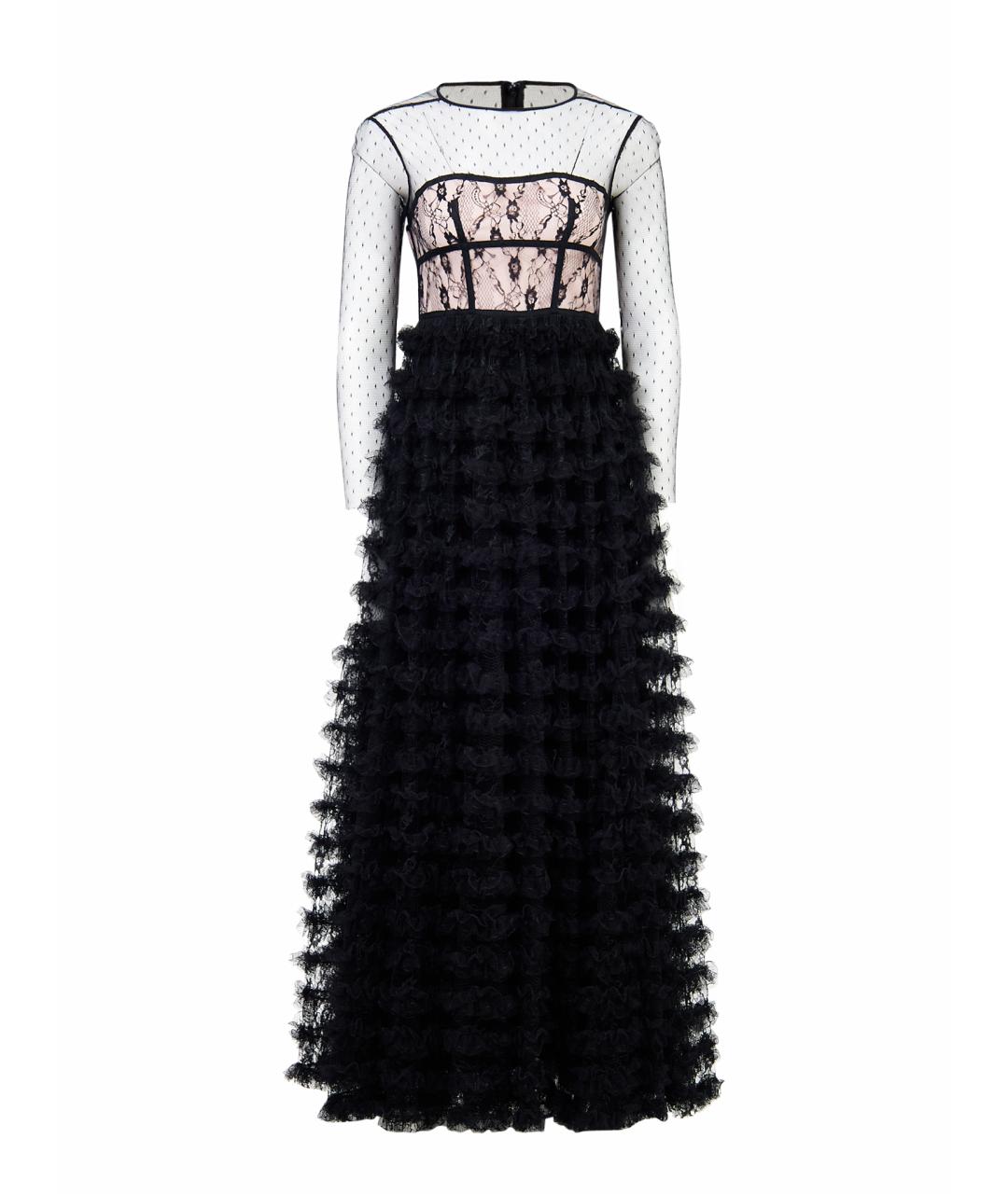 RED VALENTINO Черное полиэстеровое вечернее платье, фото 10