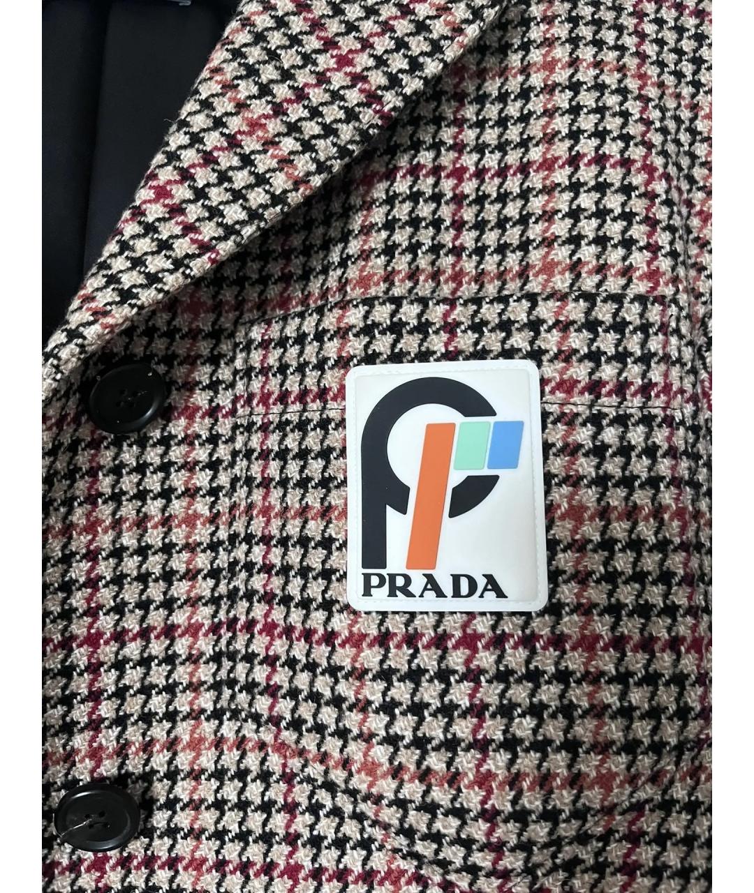PRADA Коричневое шерстяное пальто, фото 2