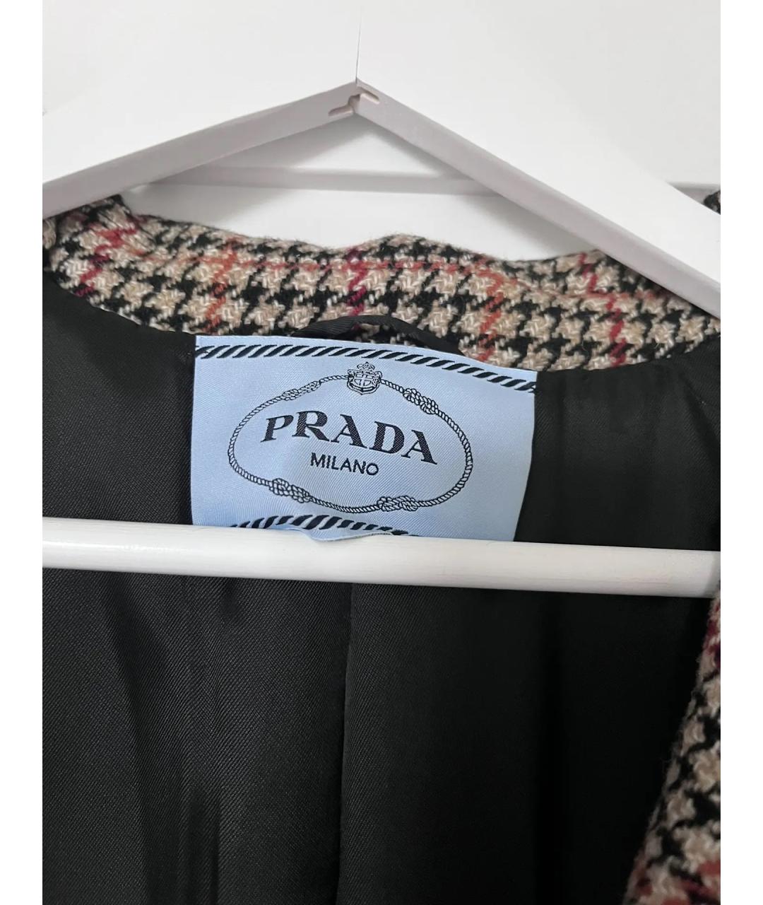 PRADA Коричневое шерстяное пальто, фото 4