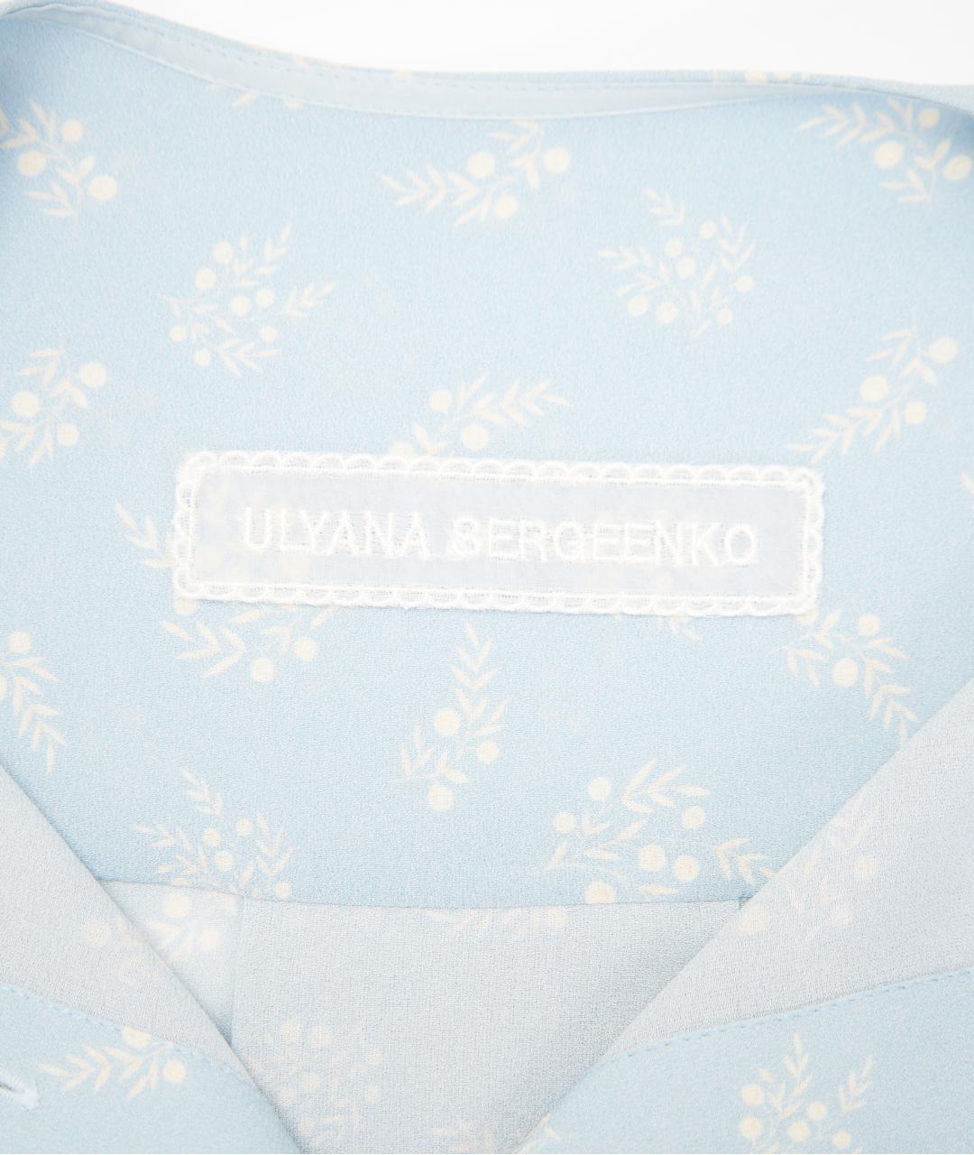 ULYANA SERGEENKO Голубое шелковое повседневное платье, фото 3
