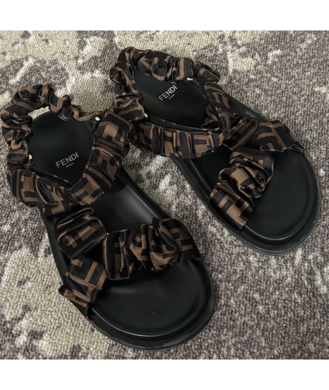 FENDI Коричневые сандалии, фото 4