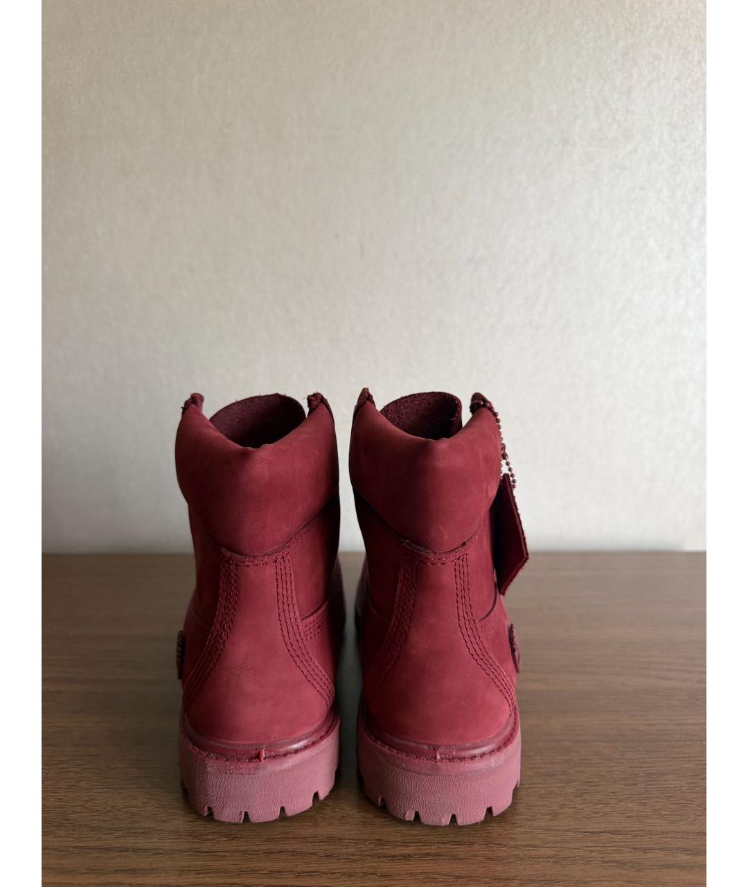 TIMBERLAND Бордовые нубуковые ботинки, фото 4