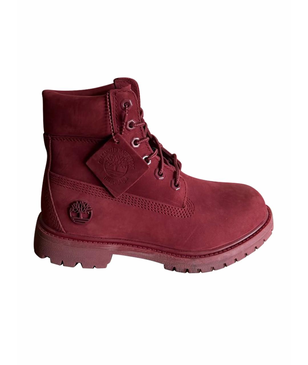 TIMBERLAND Бордовые нубуковые ботинки, фото 7