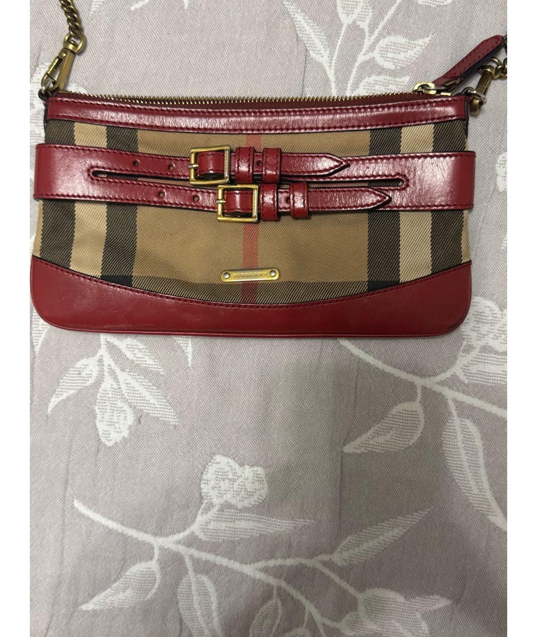 BURBERRY Красная кожаная сумка через плечо, фото 7