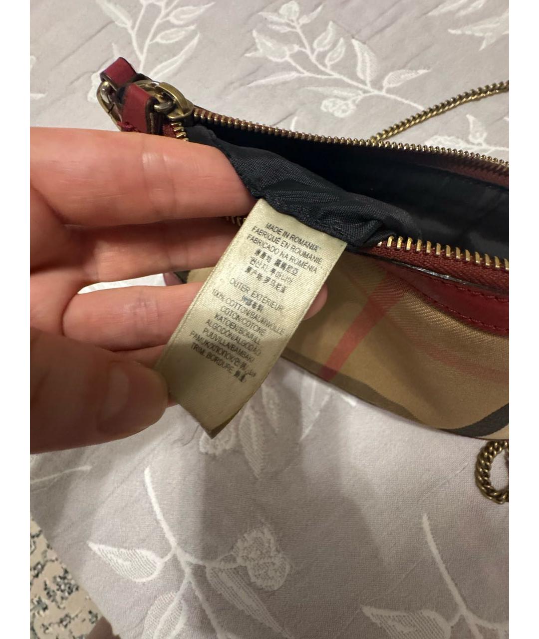 BURBERRY Красная кожаная сумка через плечо, фото 6