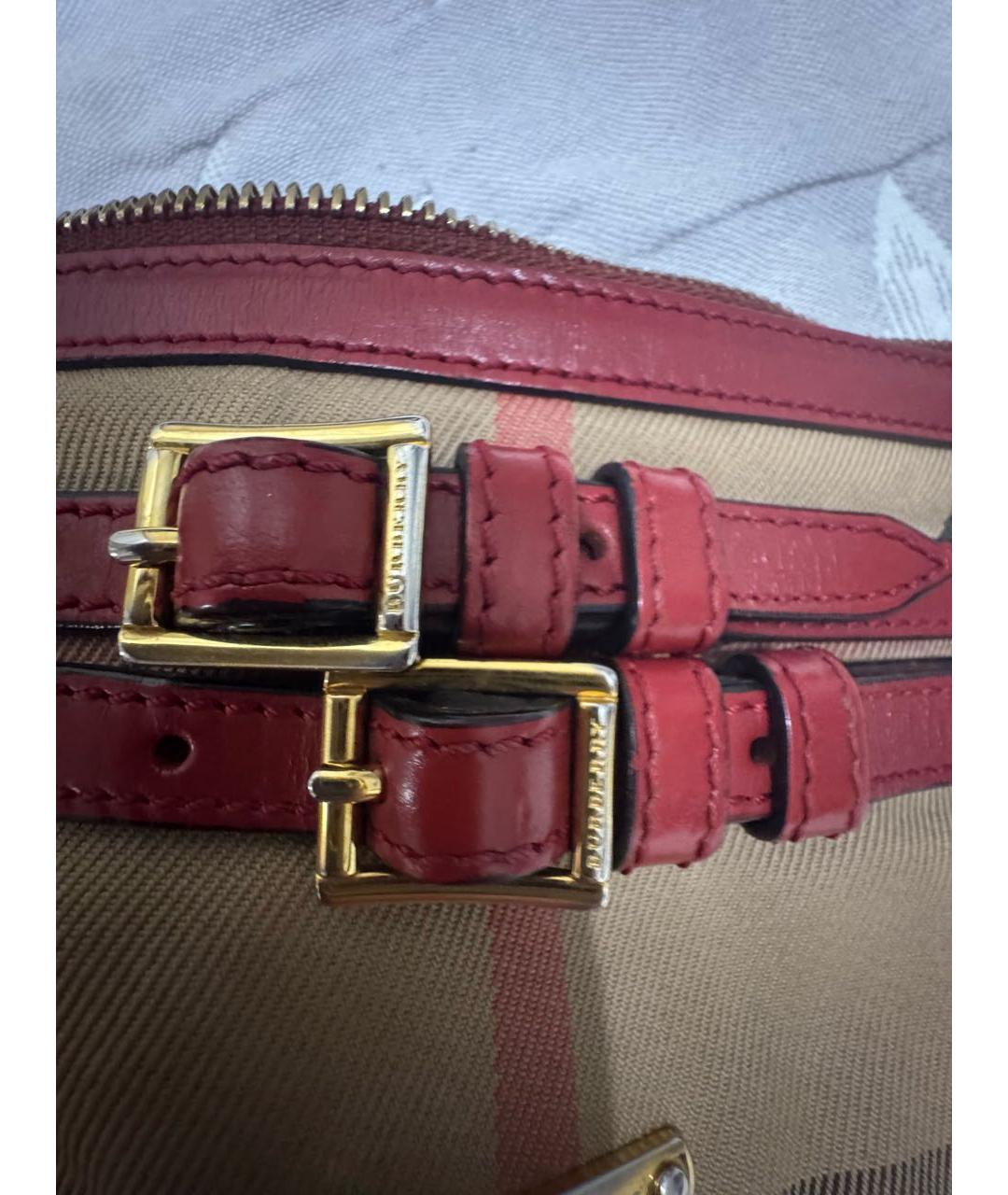 BURBERRY Красная кожаная сумка через плечо, фото 2