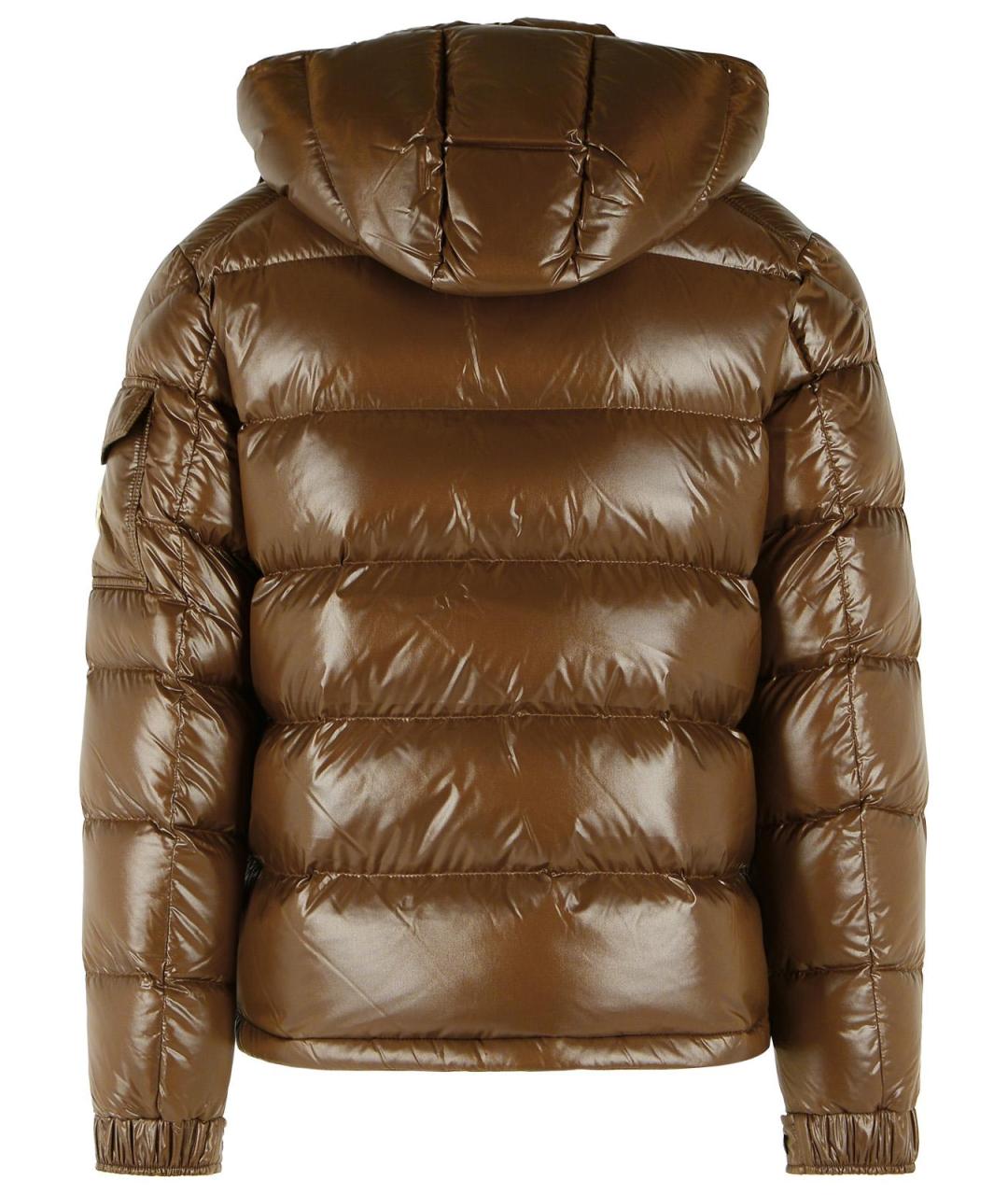 MONCLER Коричневый полиамидовый пуховик, фото 3