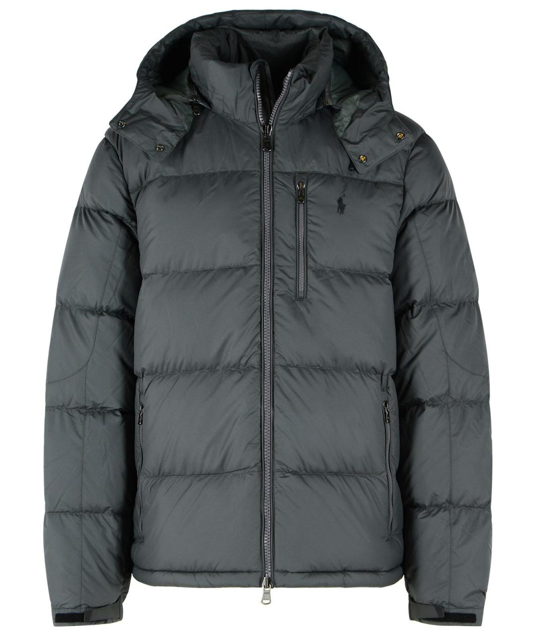 POLO RALPH LAUREN Серый полиэстеровый пуховик, фото 1
