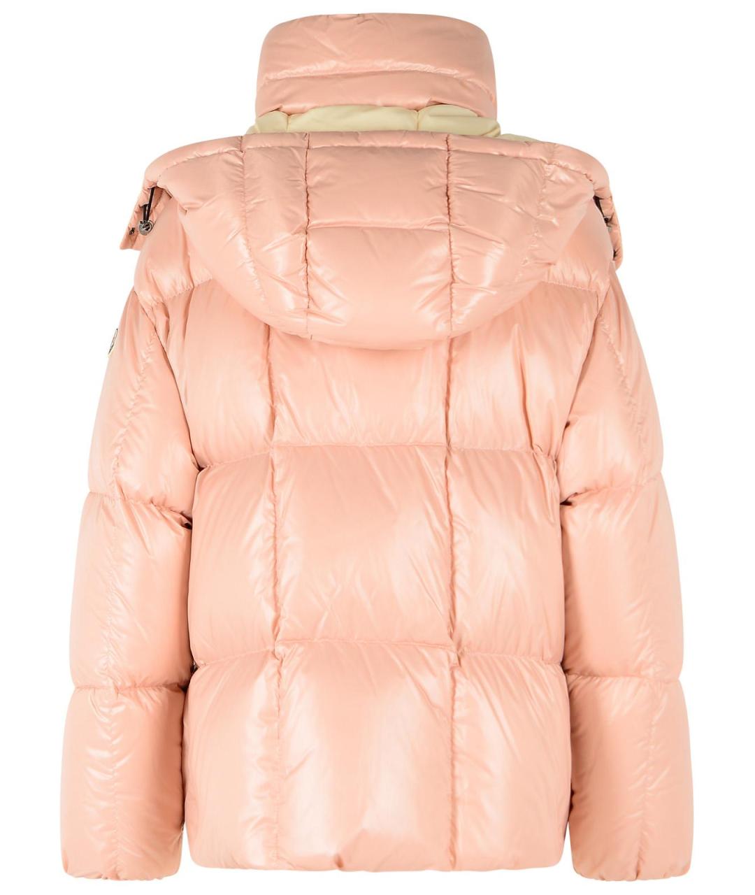 MONCLER Розовый полиамидовый пуховик, фото 3