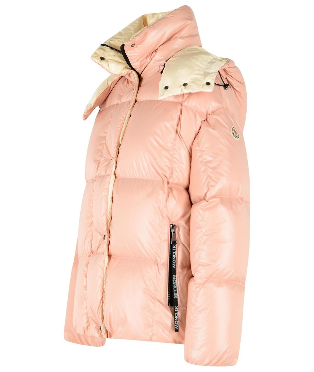 MONCLER Розовый полиамидовый пуховик, фото 2