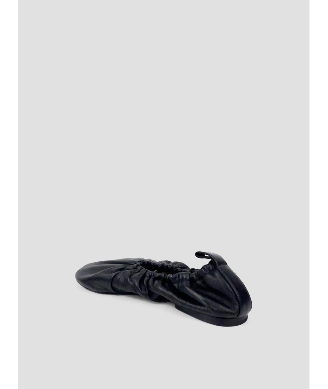 JIL SANDER Черные кожаные балетки, фото 3