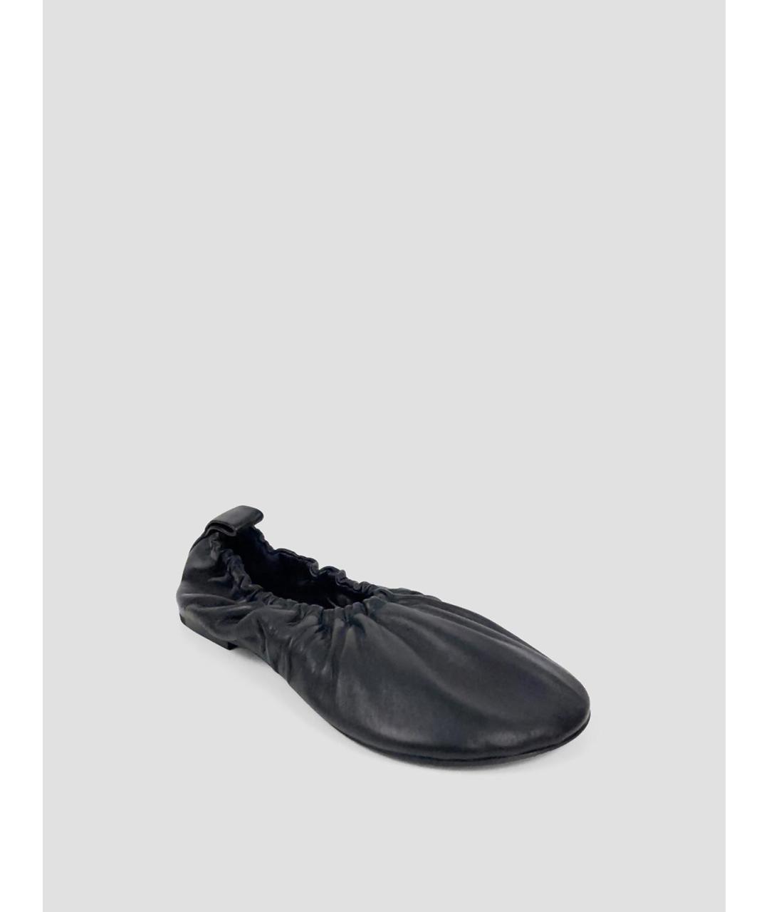 JIL SANDER Черные кожаные балетки, фото 2