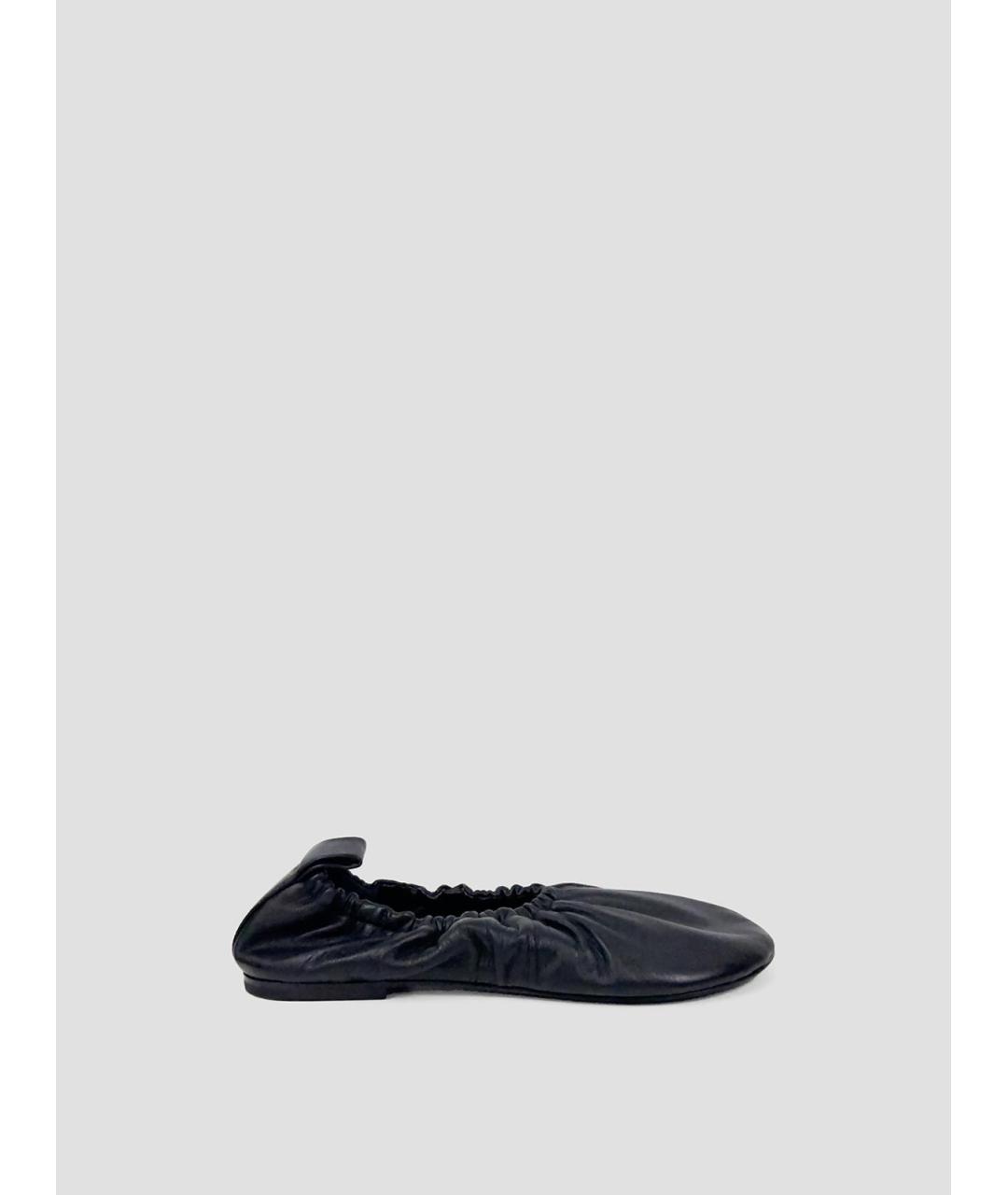 JIL SANDER Черные кожаные балетки, фото 4