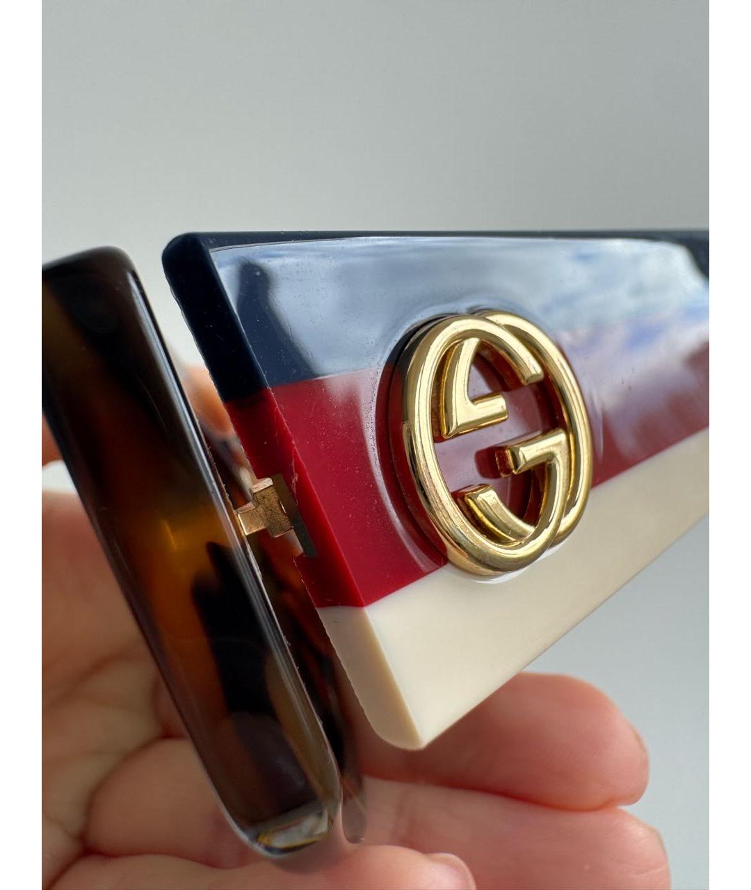 GUCCI Коричневые пластиковые солнцезащитные очки, фото 3