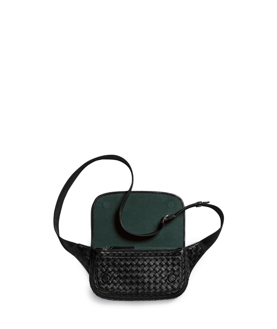 BOTTEGA VENETA Черная кожаная поясная сумка, фото 2