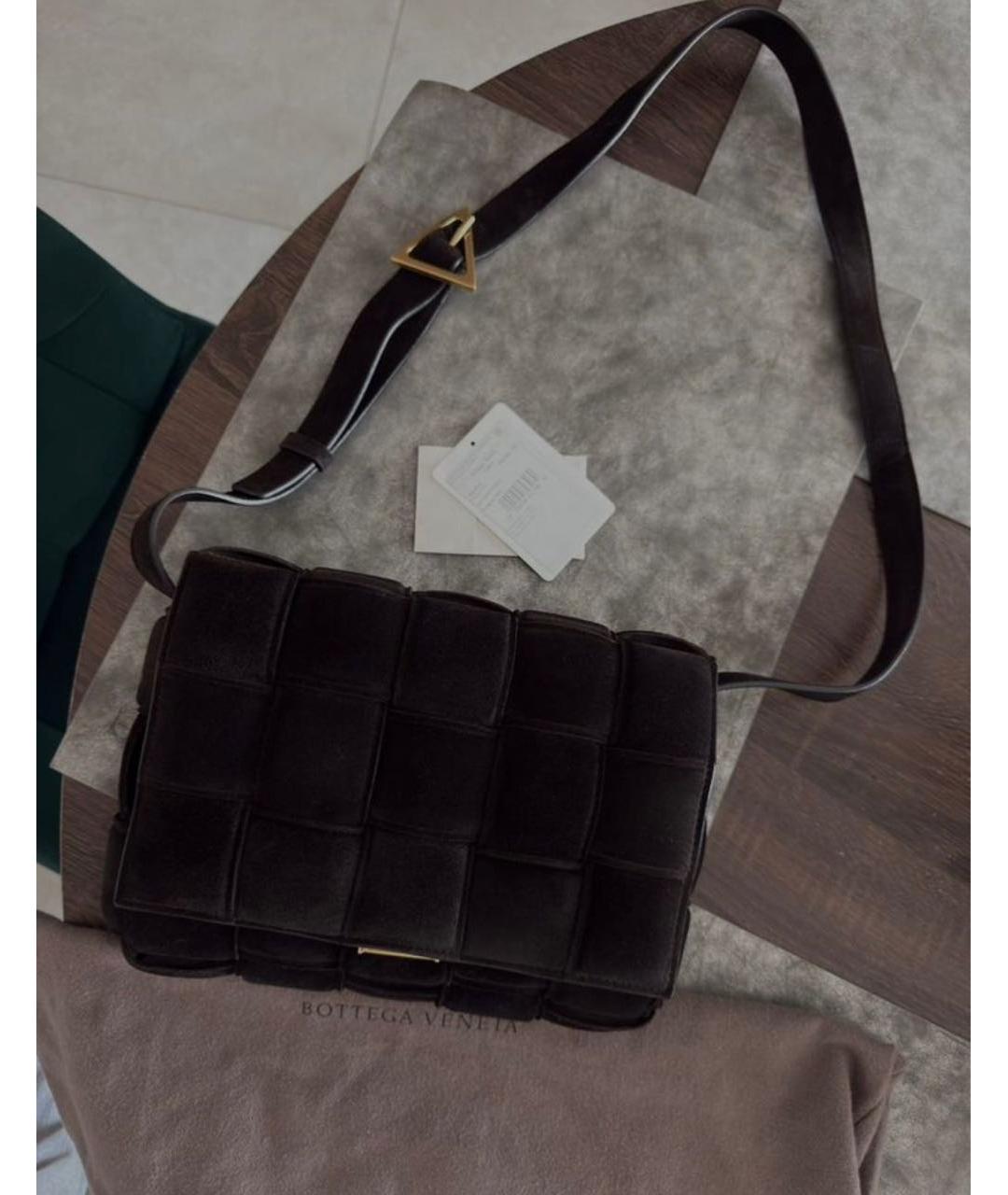 BOTTEGA VENETA Коричневая замшевая сумка через плечо, фото 3