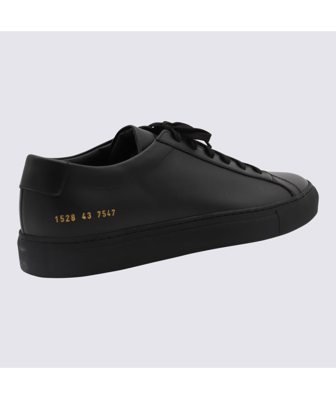 COMMON PROJECTS Черные кожаные низкие кроссовки / кеды, фото 2
