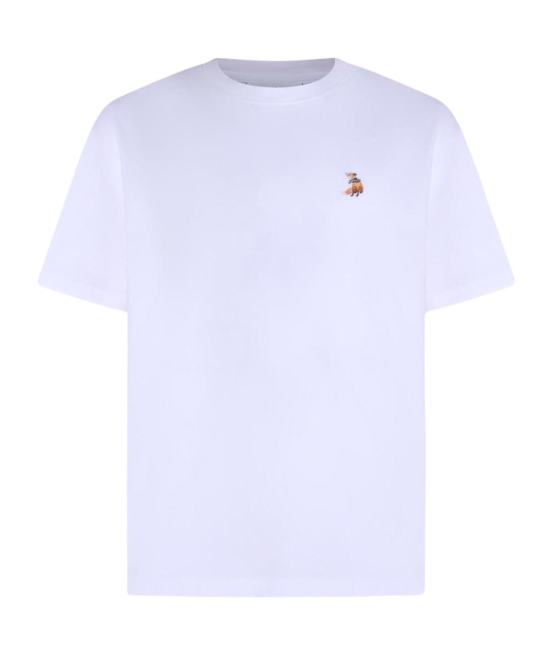 MAISON KITSUNE Белая хлопковая футболка, фото 1