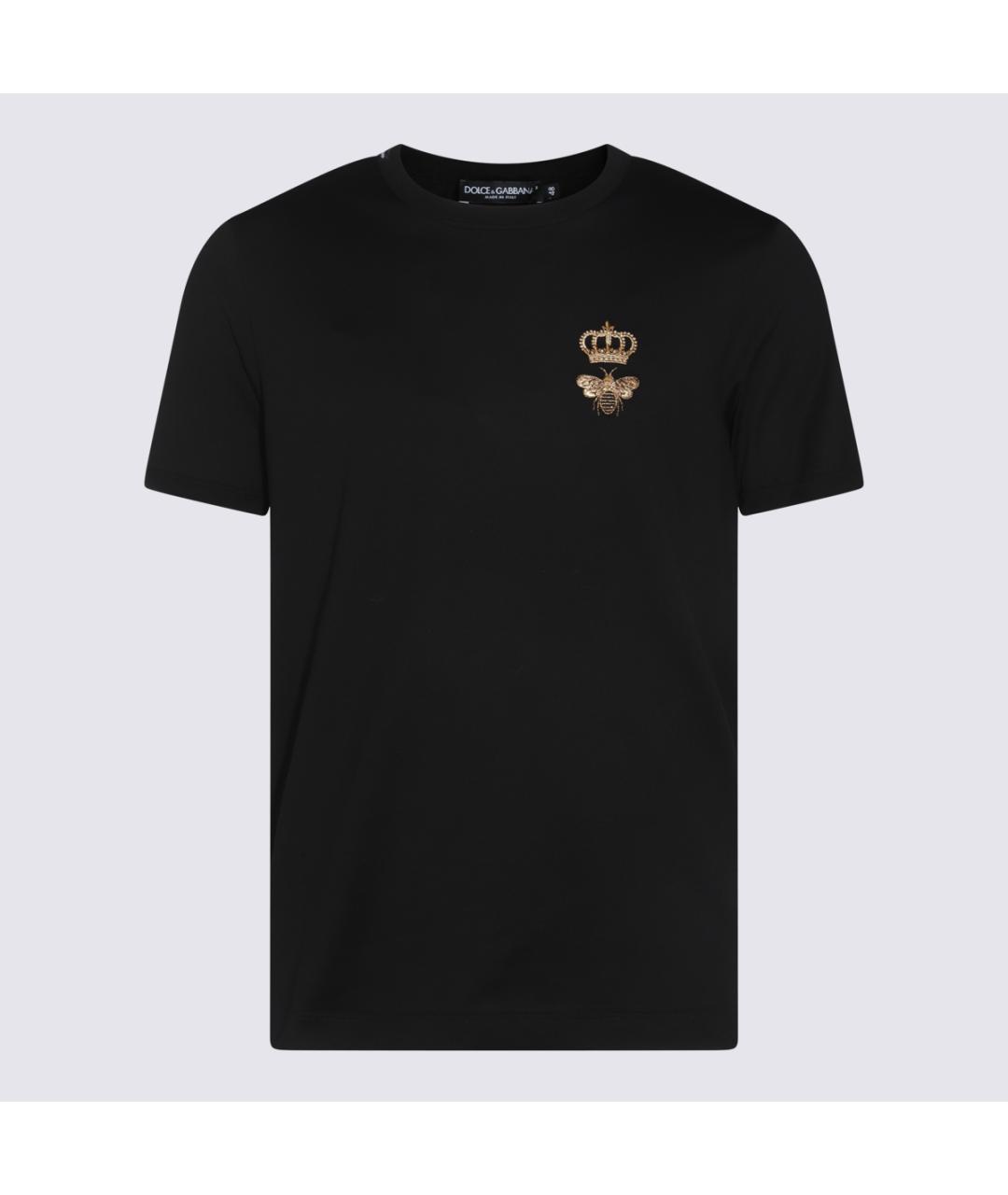DOLCE&GABBANA Черная хлопковая футболка, фото 3