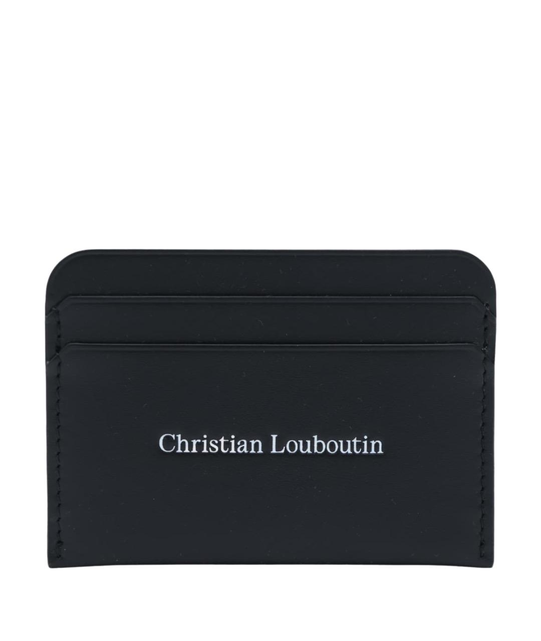 CHRISTIAN LOUBOUTIN Черный кожаный кардхолдер, фото 1