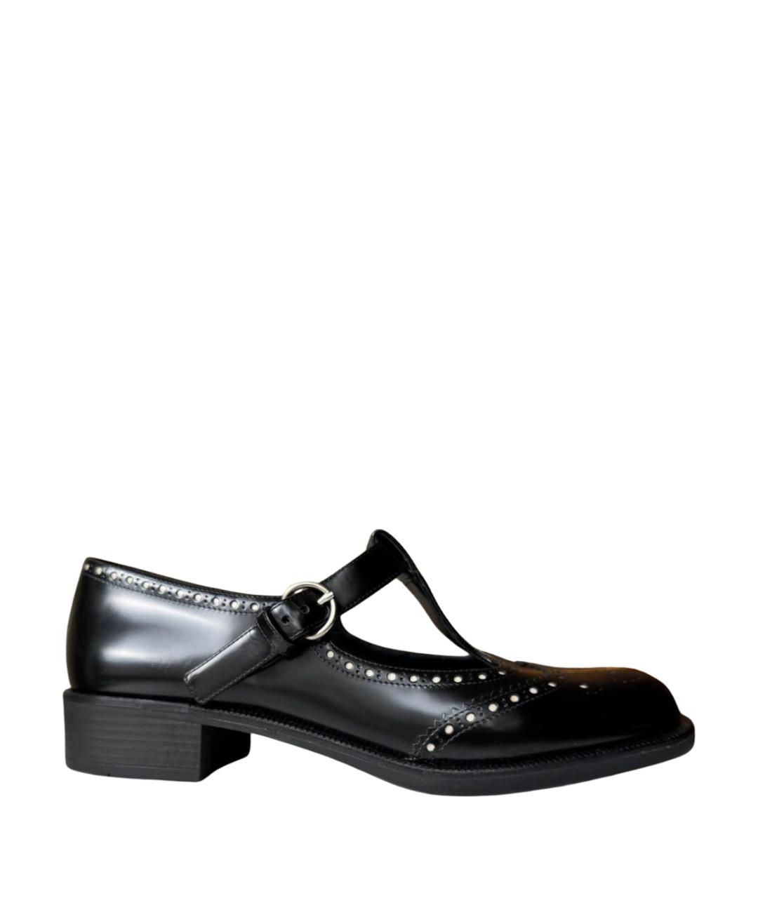 MIU MIU Черные кожаные босоножки, фото 1