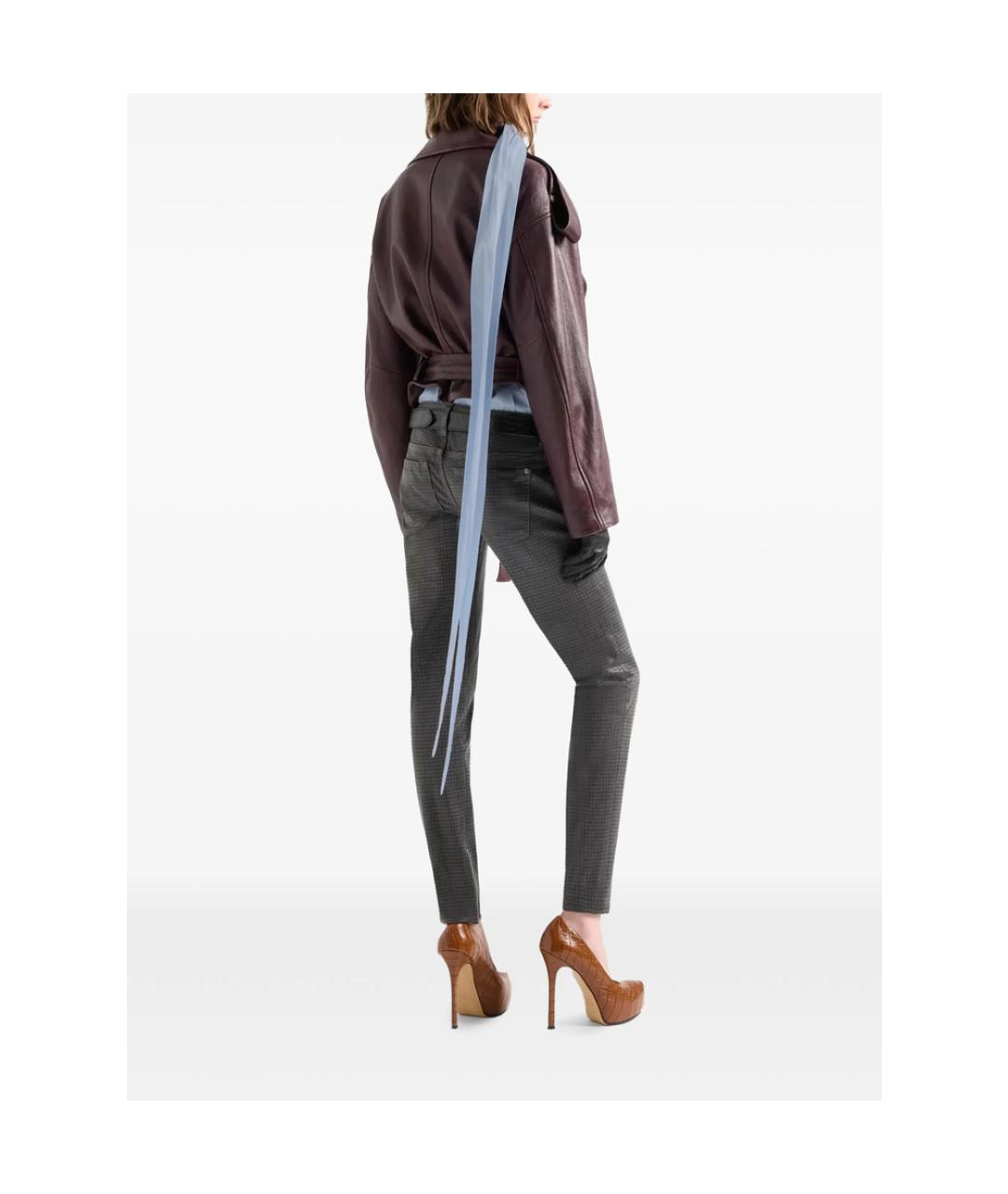 7 FOR ALL MANKIND Бордовая кожаная куртка, фото 3