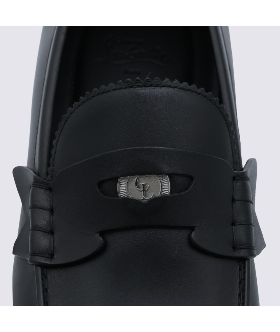 CHRISTIAN LOUBOUTIN Черные кожаные лоферы, фото 4