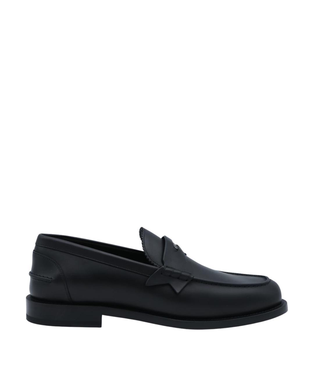 CHRISTIAN LOUBOUTIN Черные кожаные лоферы, фото 1