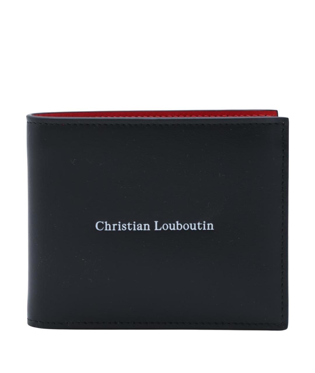 CHRISTIAN LOUBOUTIN Черный кожаный кошелек, фото 1