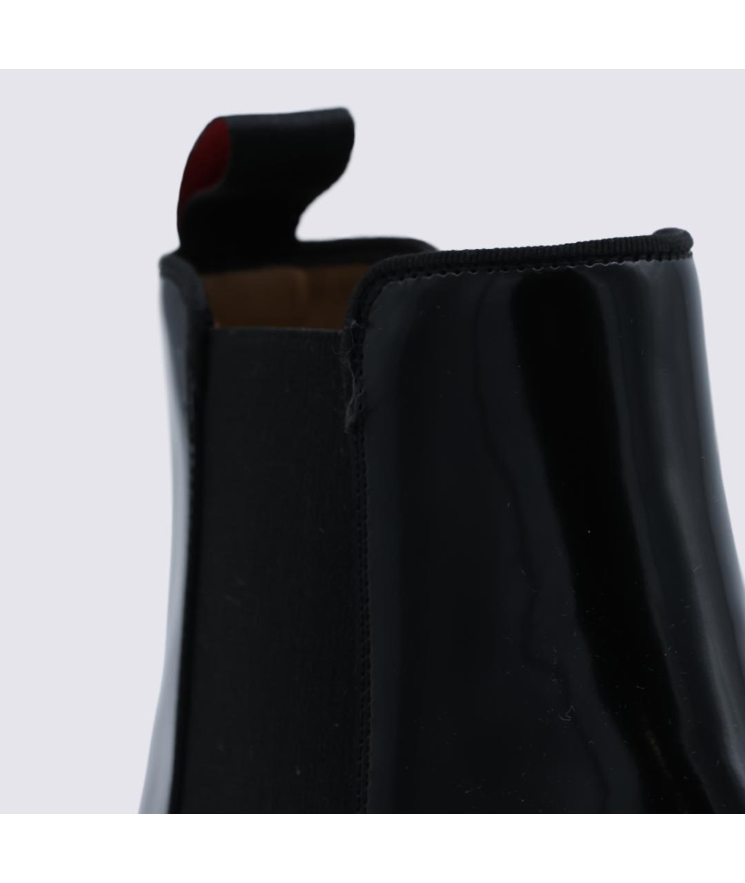 CHRISTIAN LOUBOUTIN Черные кожаные высокие ботинки, фото 4