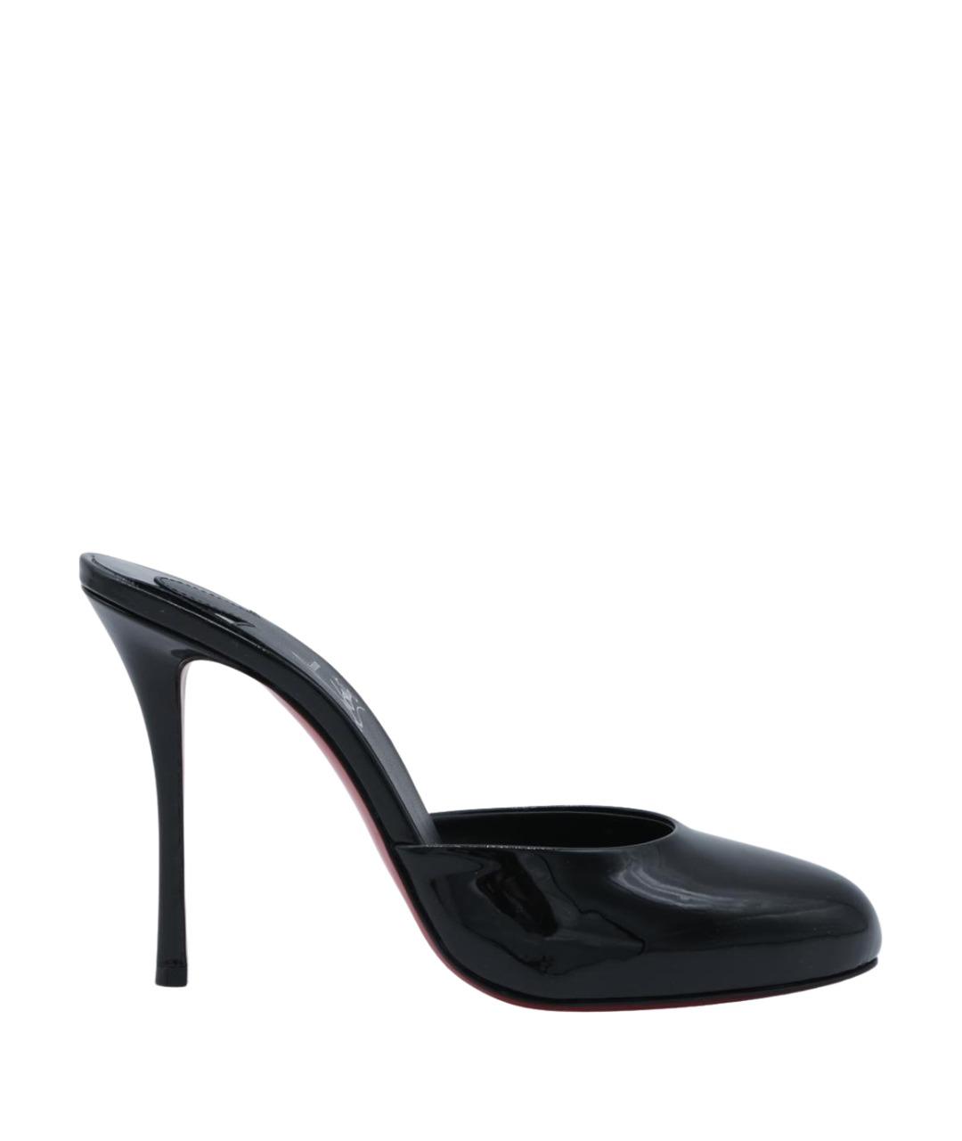 CHRISTIAN LOUBOUTIN Черные мюли из лакированной кожи, фото 1