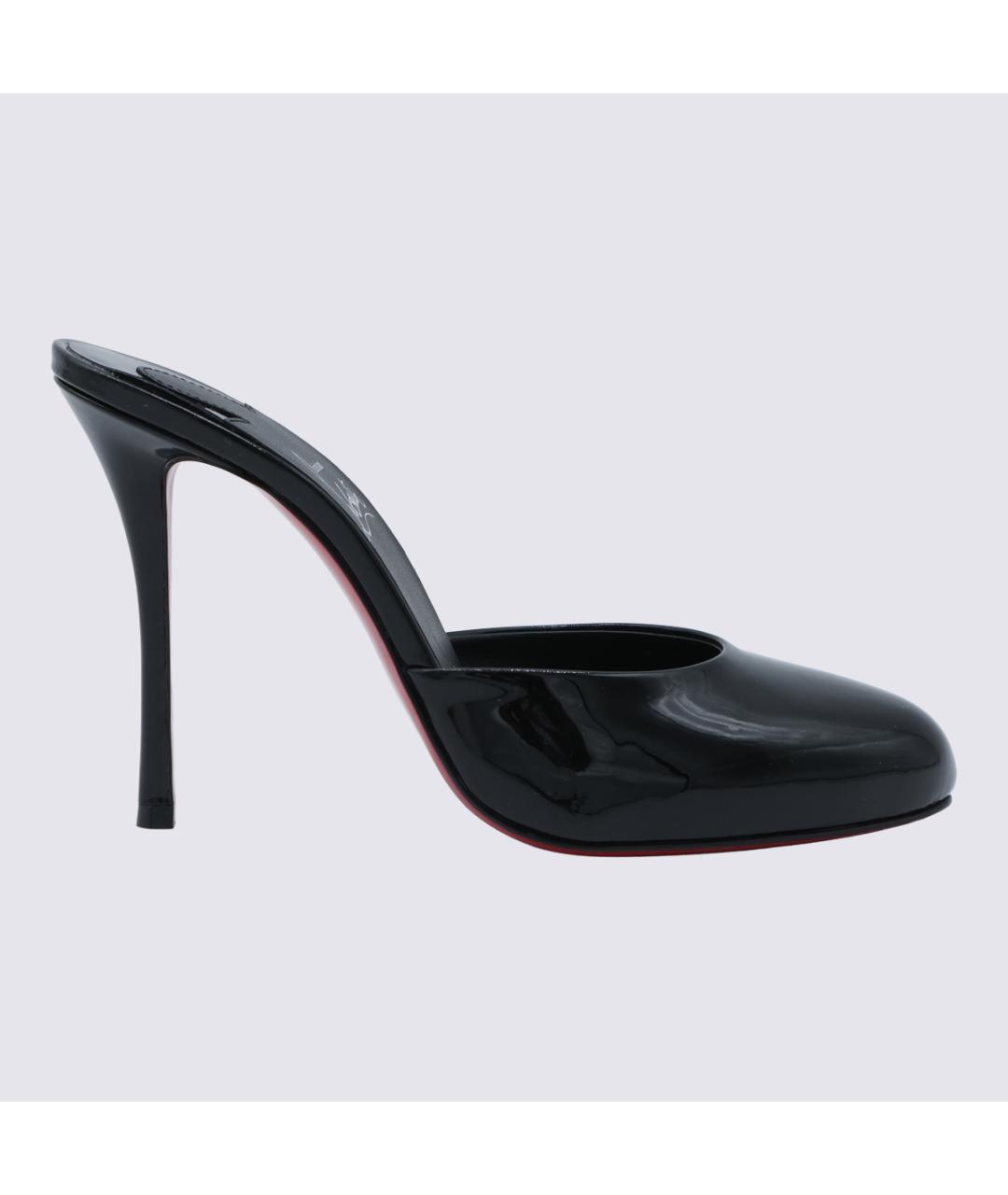 CHRISTIAN LOUBOUTIN Черные мюли из лакированной кожи, фото 5