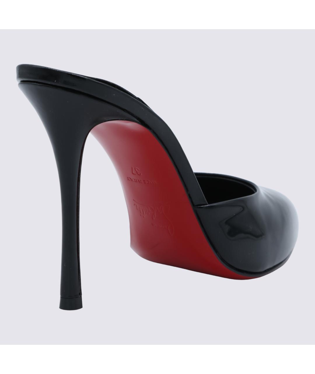 CHRISTIAN LOUBOUTIN Черные мюли из лакированной кожи, фото 3