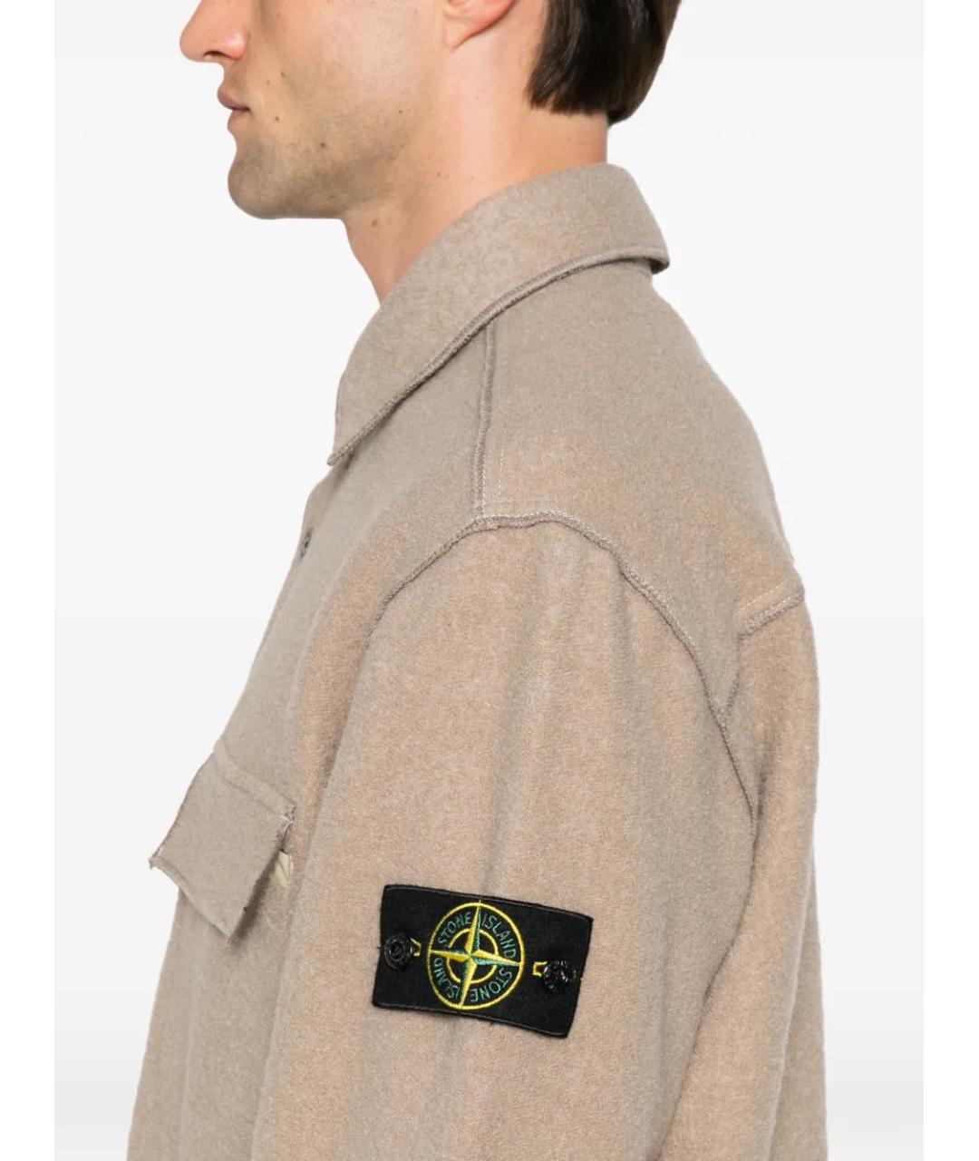 STONE ISLAND Бежевая полиамидовая куртка, фото 5