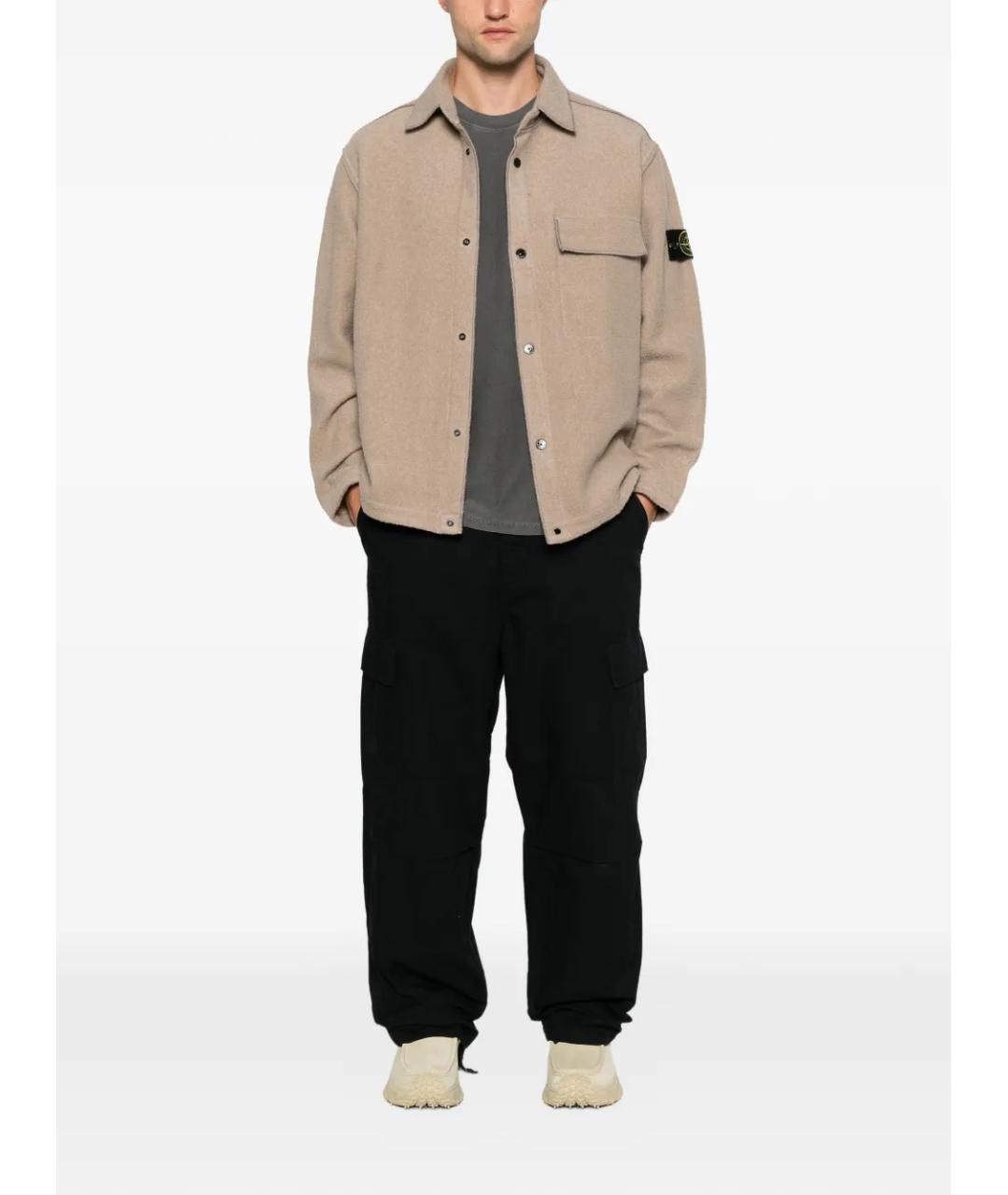 STONE ISLAND Бежевая полиамидовая куртка, фото 2