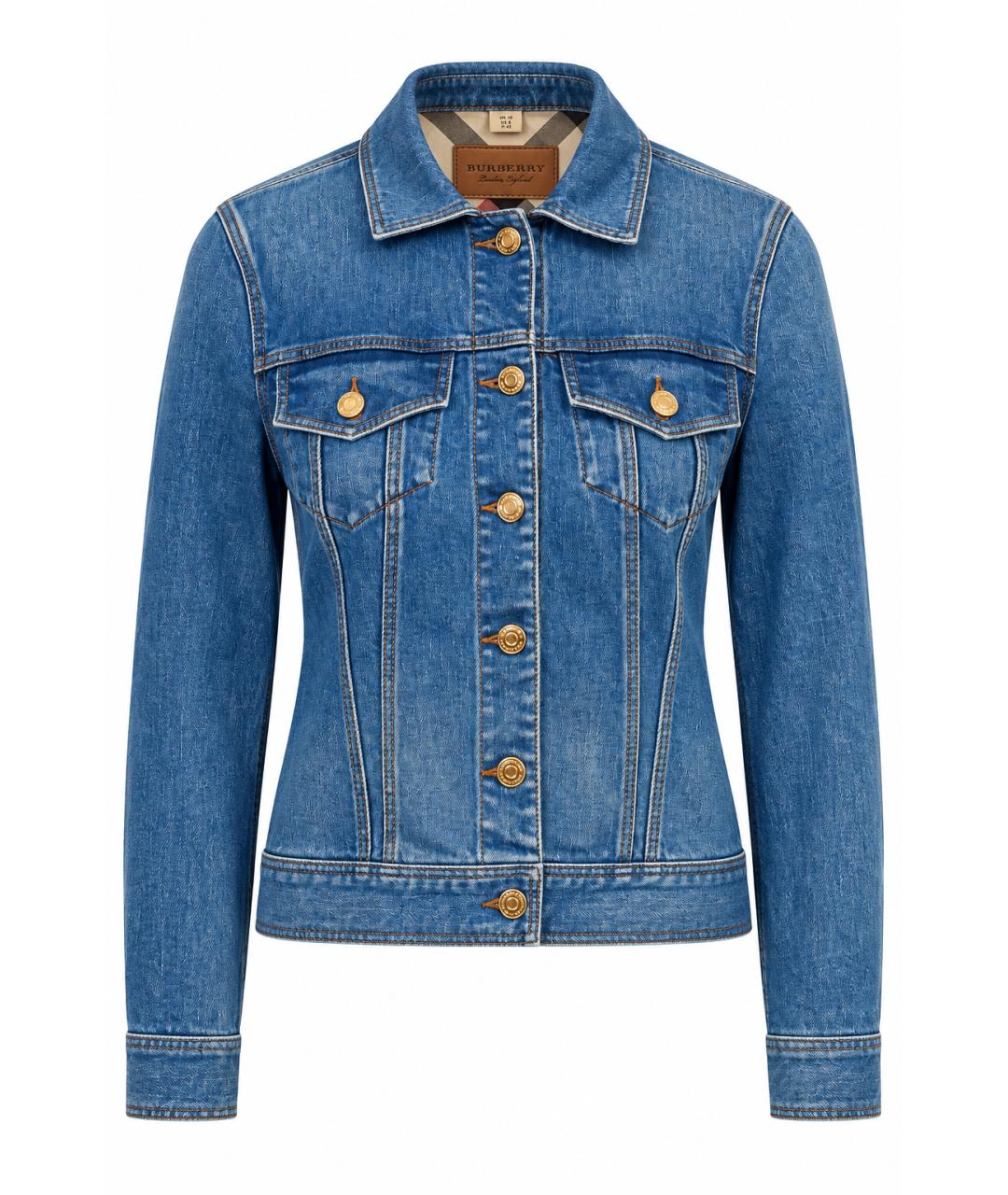 BURBERRY Синяя хлопковая куртка, фото 1