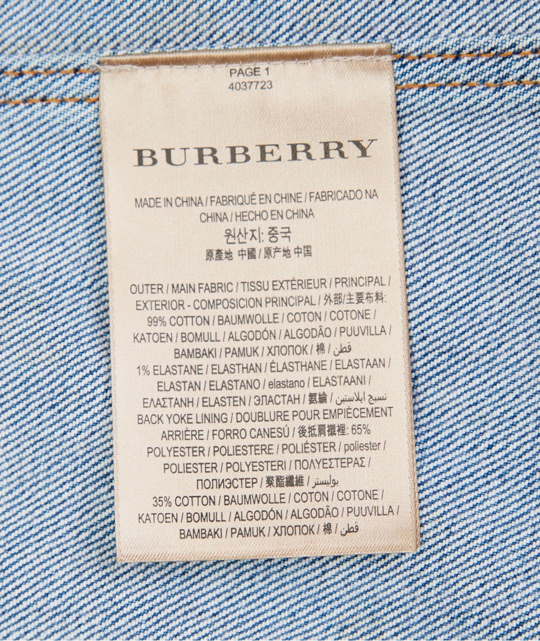 BURBERRY Синяя хлопковая куртка, фото 4