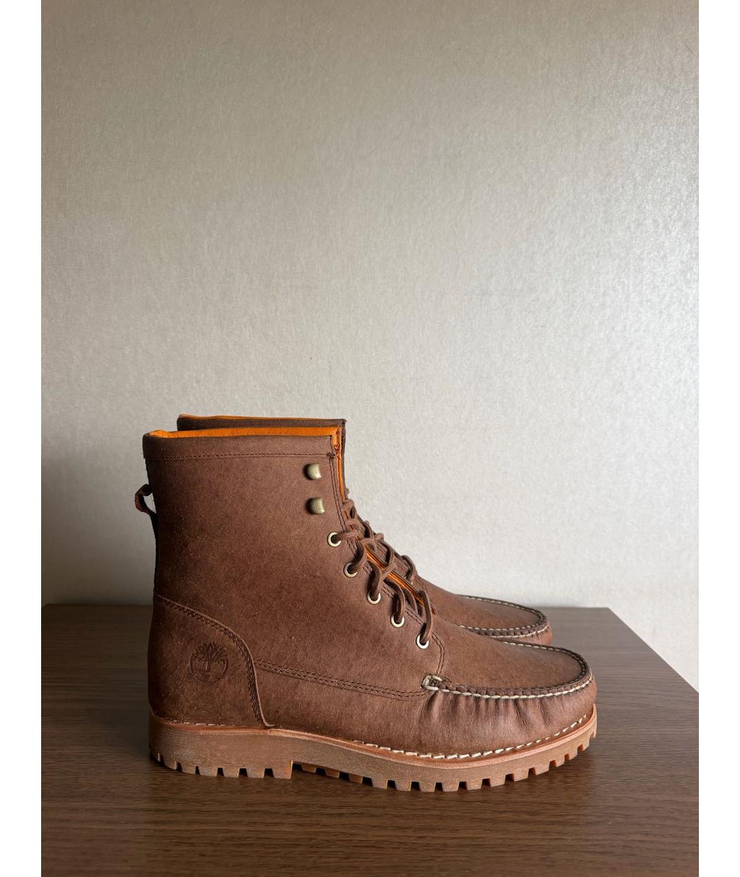TIMBERLAND Коричневые кожаные высокие ботинки, фото 7