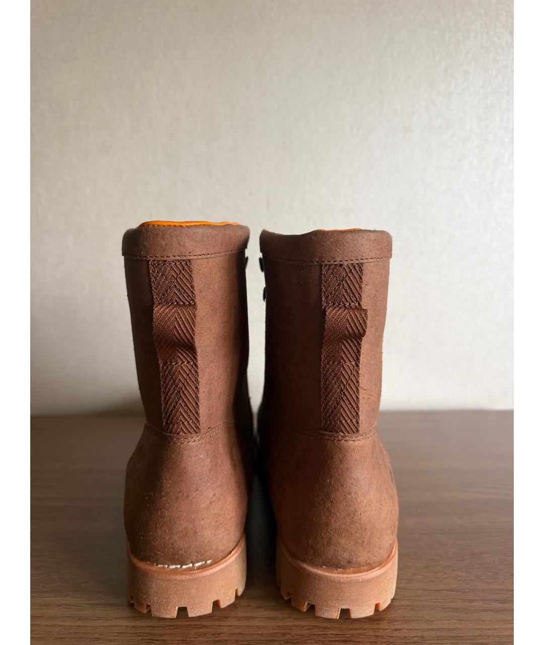 TIMBERLAND Коричневые кожаные высокие ботинки, фото 4