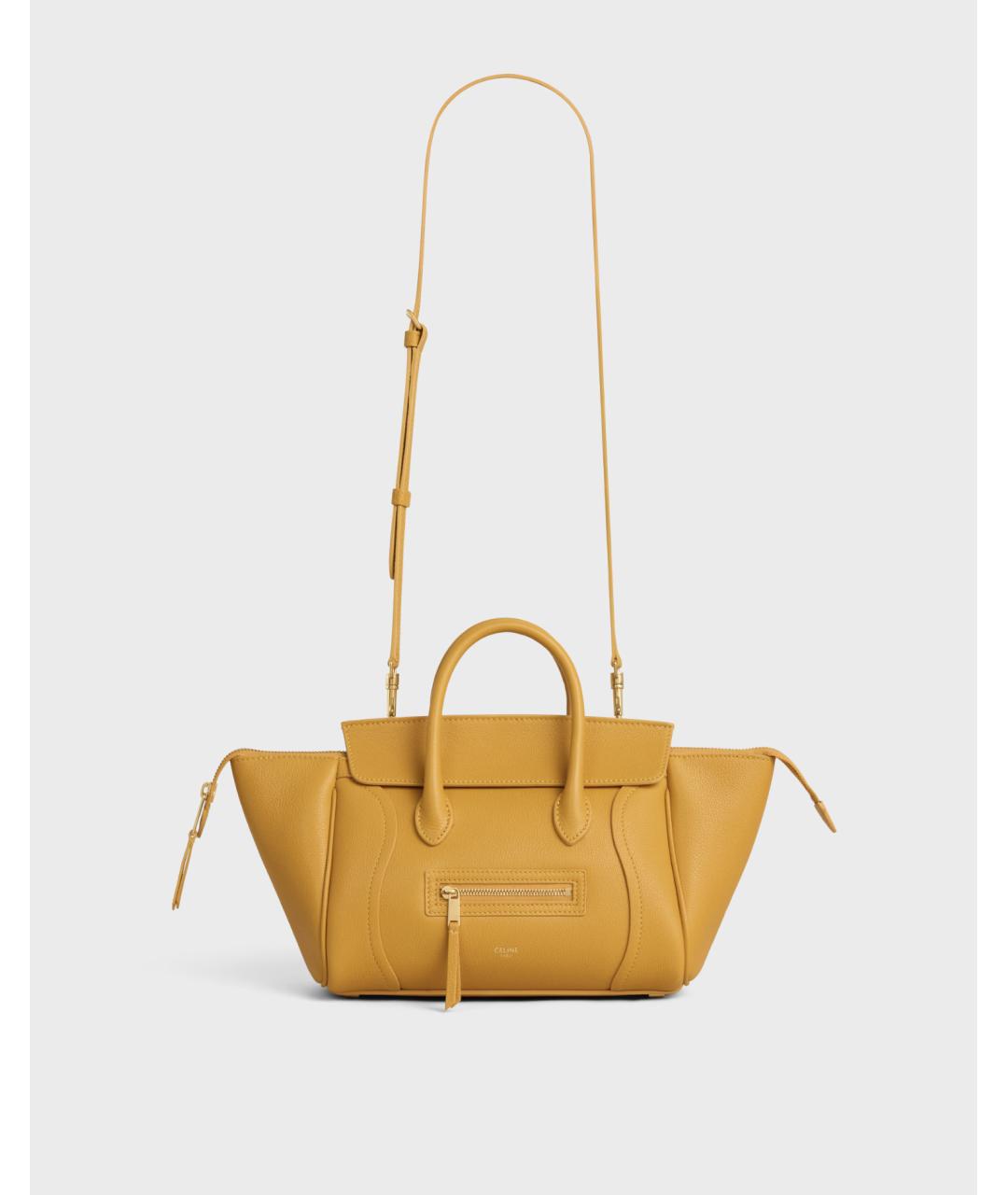 CELINE Оранжевая кожаная сумка тоут, фото 5