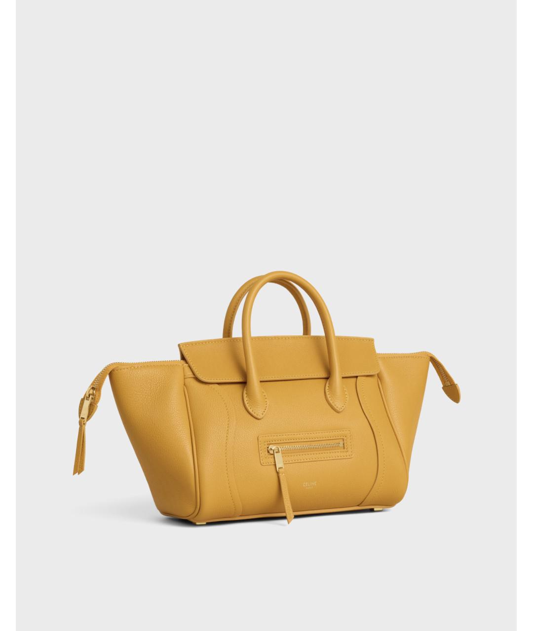 CELINE Оранжевая кожаная сумка тоут, фото 2