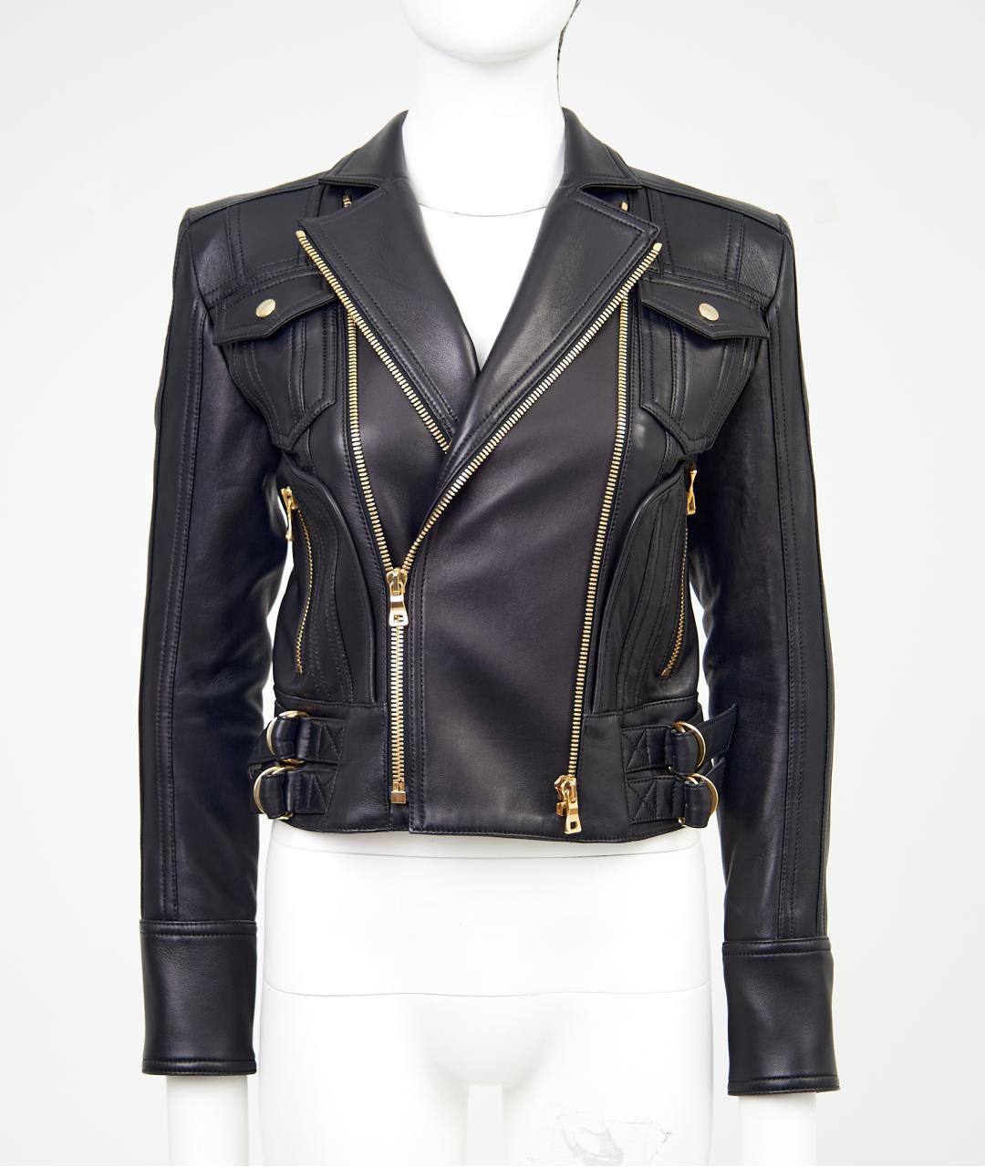 BALMAIN Черная кожаная куртка, фото 2