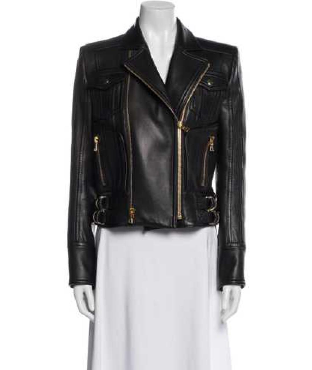 BALMAIN Черная кожаная куртка, фото 5