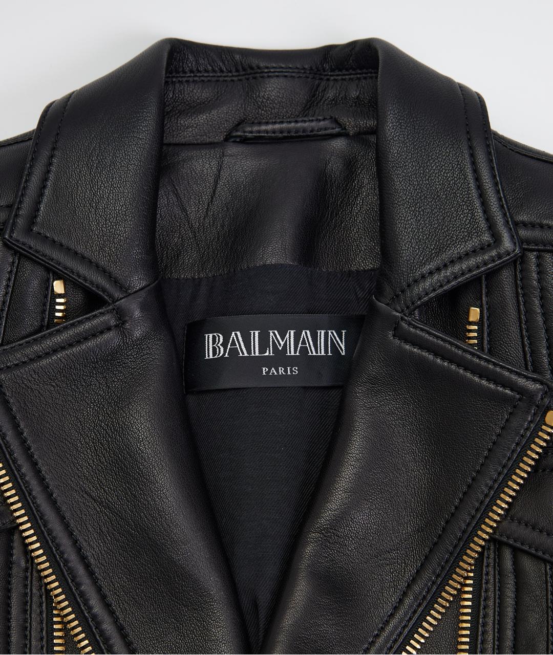 BALMAIN Черная кожаная куртка, фото 4