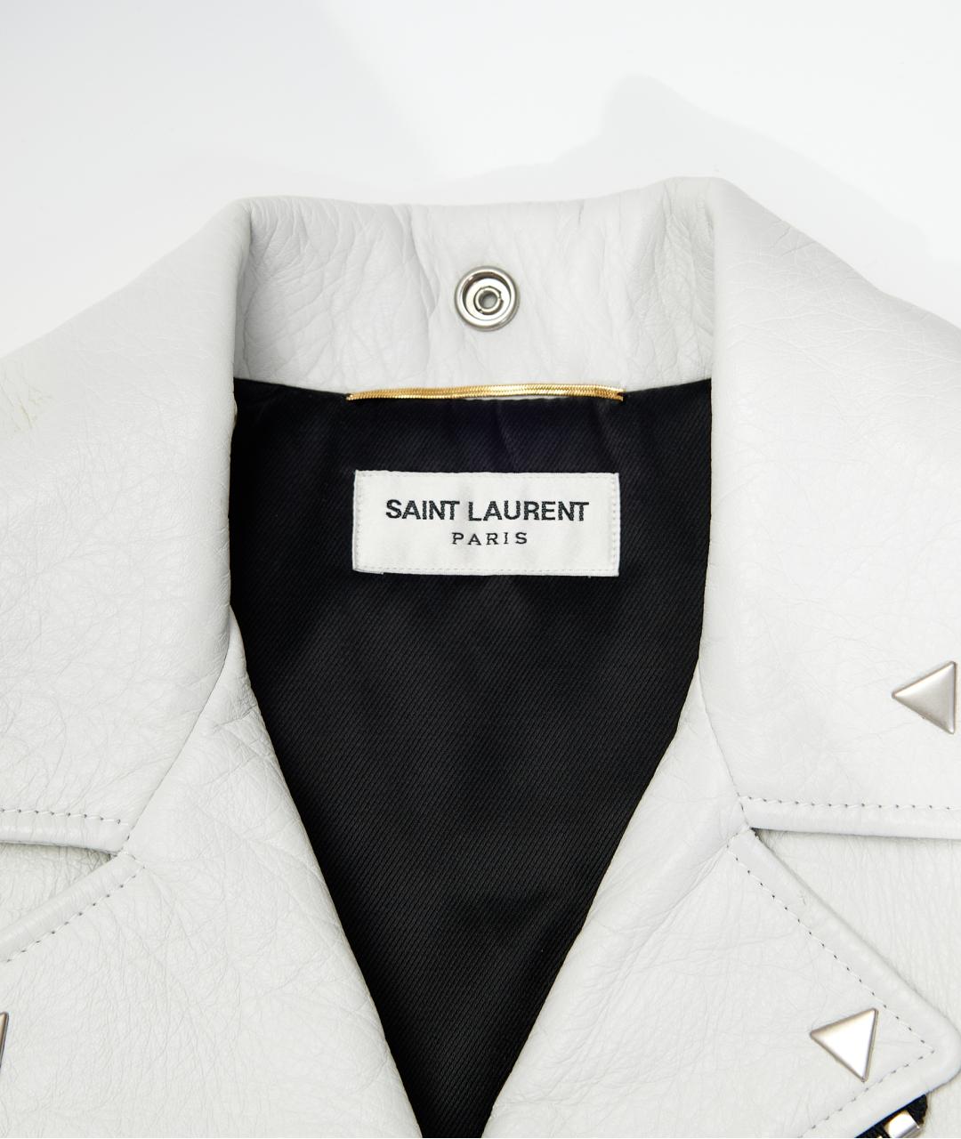 SAINT LAURENT Белая кожаная куртка, фото 5