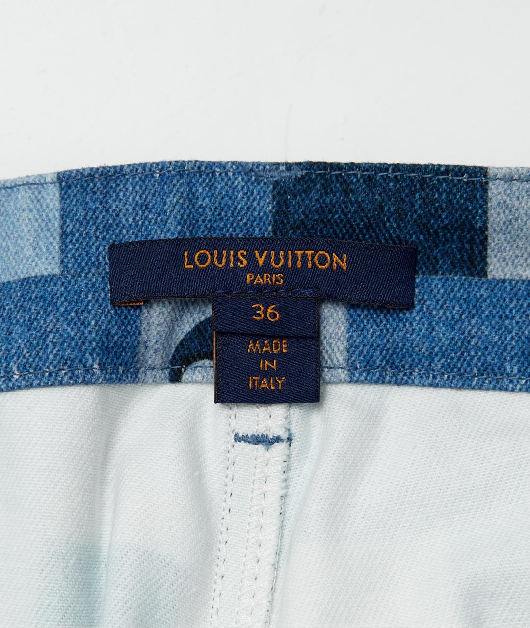 LOUIS VUITTON Голубые хлопковые прямые джинсы, фото 2
