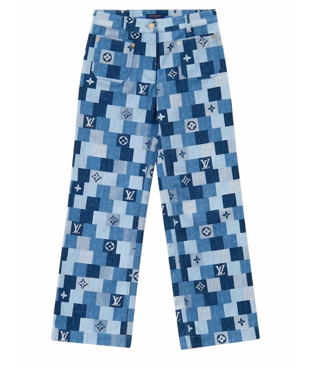 LOUIS VUITTON Голубые хлопковые прямые джинсы, фото 1